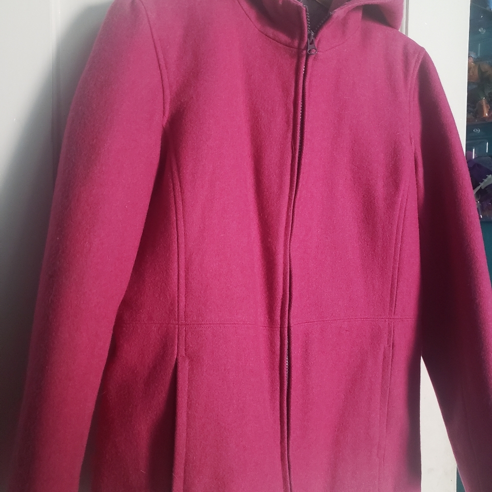 GAP Raspberry Hooded Pea Coat - Picture 4 of 6